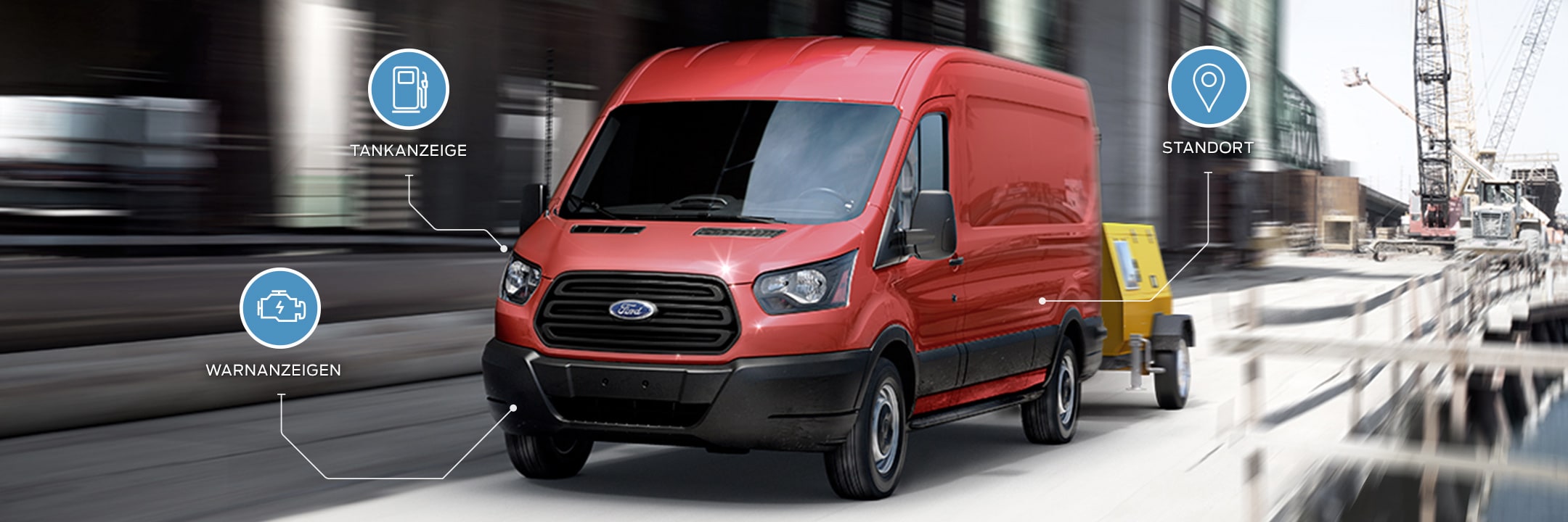 Ford Commercial Solution Data Service Red Transit Van
